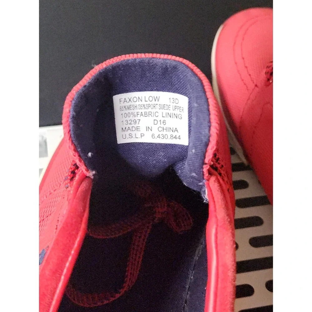 Polo Ralph Lauren Faxon Low Red Mesh Suede Sneakers Mens 13D 13297 D16